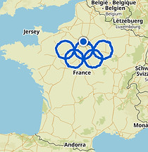 GPS drawing anneaux olympiques le dessin fait par Vincent Brémond