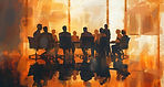collaboration group at conference table