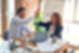 business man and woman happy about data breach prevention