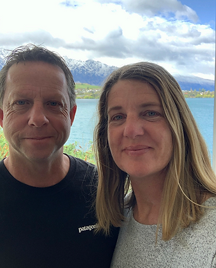 Cloe and Alan, the co-owners of Riverside Retreat Thompson's Track