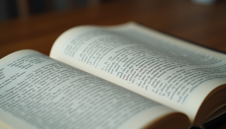 Close-up of an open book with highlighted text and notes in the margin