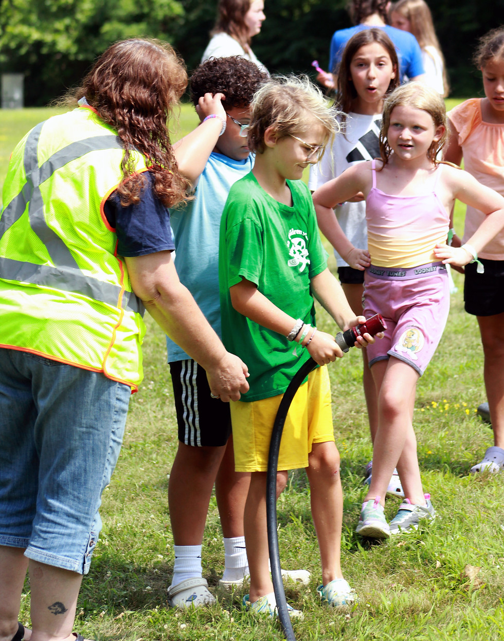 Campers learning Fire Safety