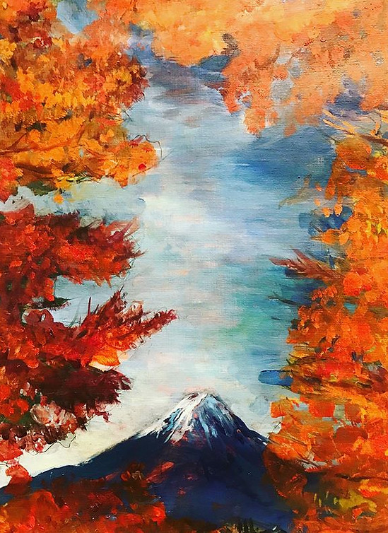 #mthuji#landscape#oilpainting#oilpaper.j