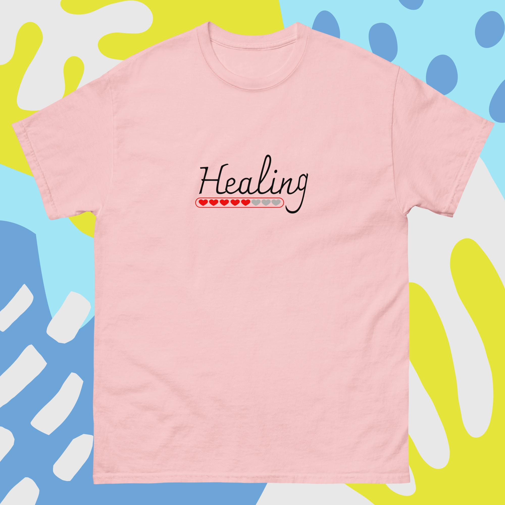 Light Pink Graphic T-Shirt Healing With Hearts Loading