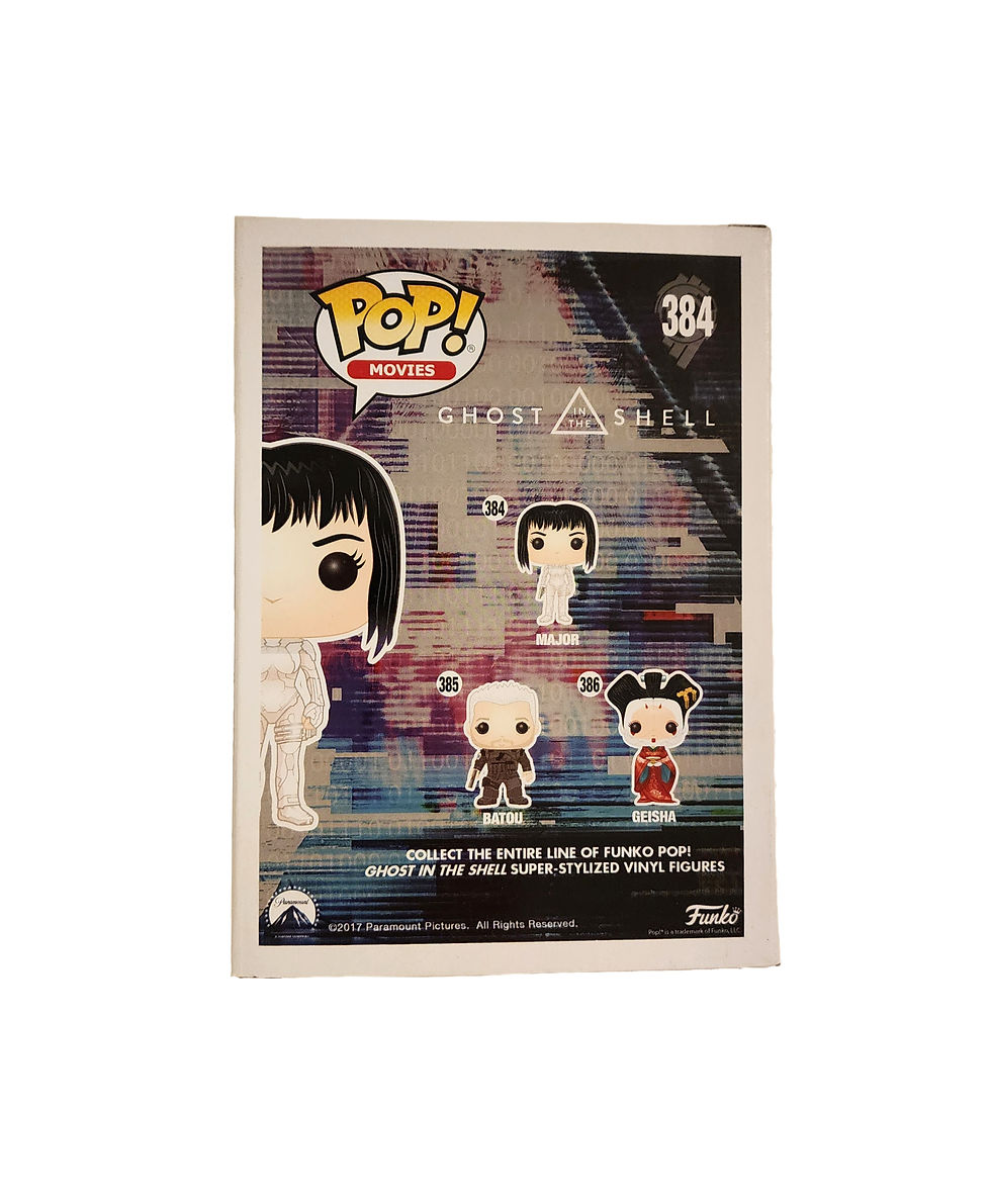 Thumbnail: Pop! Movies Ghost in the Shell figures, 384, displayed on a card backdrop.