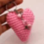 Thumbnail: pink heart keychain front view