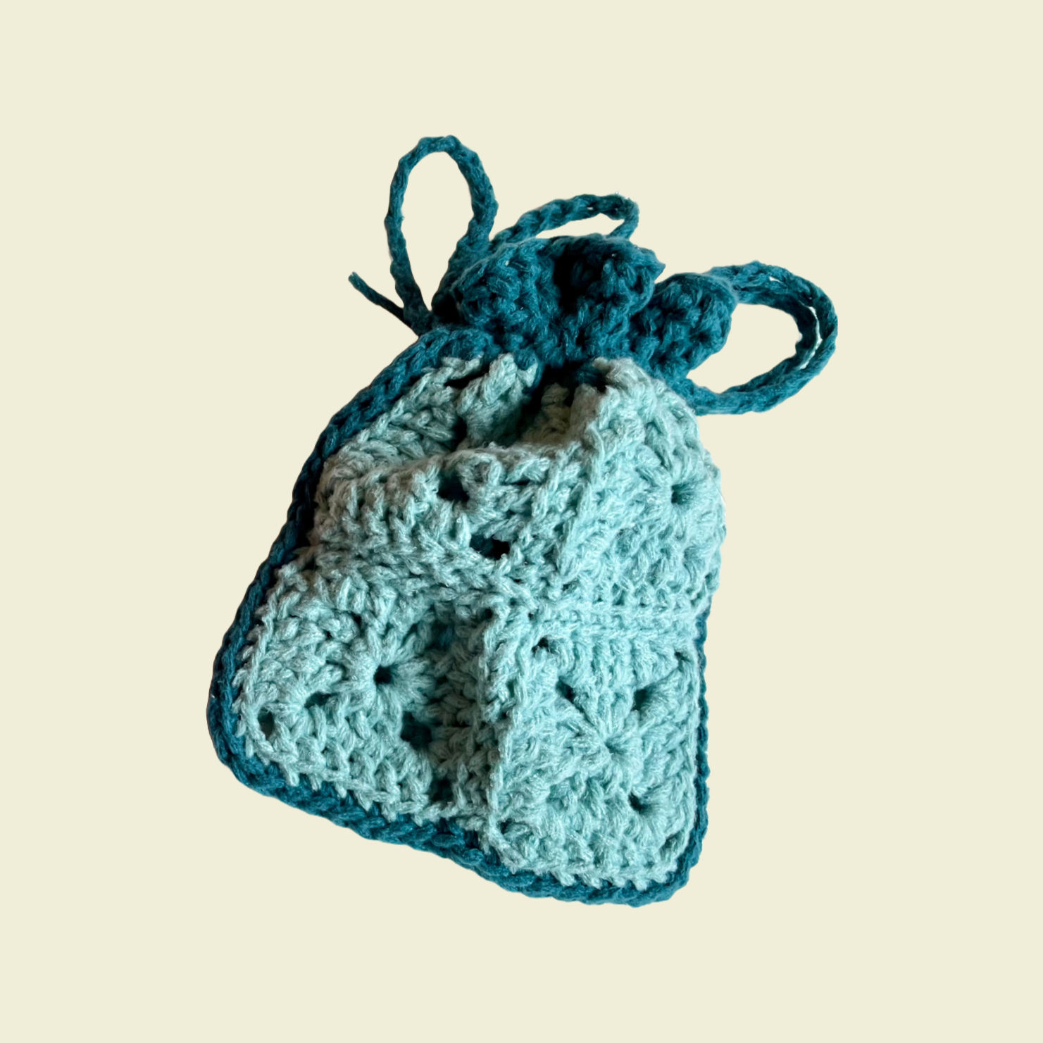 Blue Cottage Core Drawstring Bag