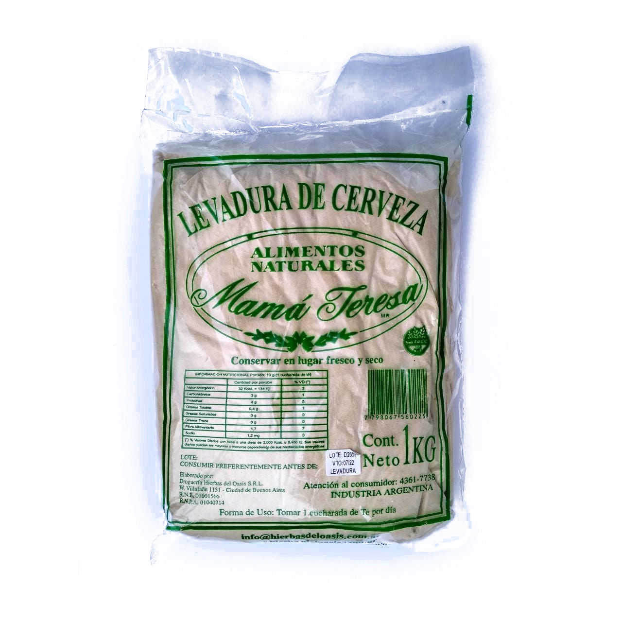 Levadura de Cerveza Mamá Teresa 1 kg.