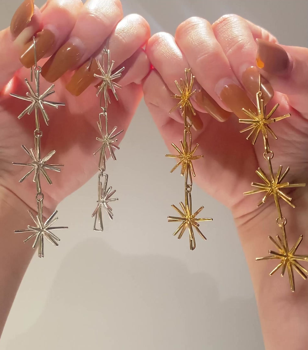 Thumbnail: STARDOM silver dangle earrings