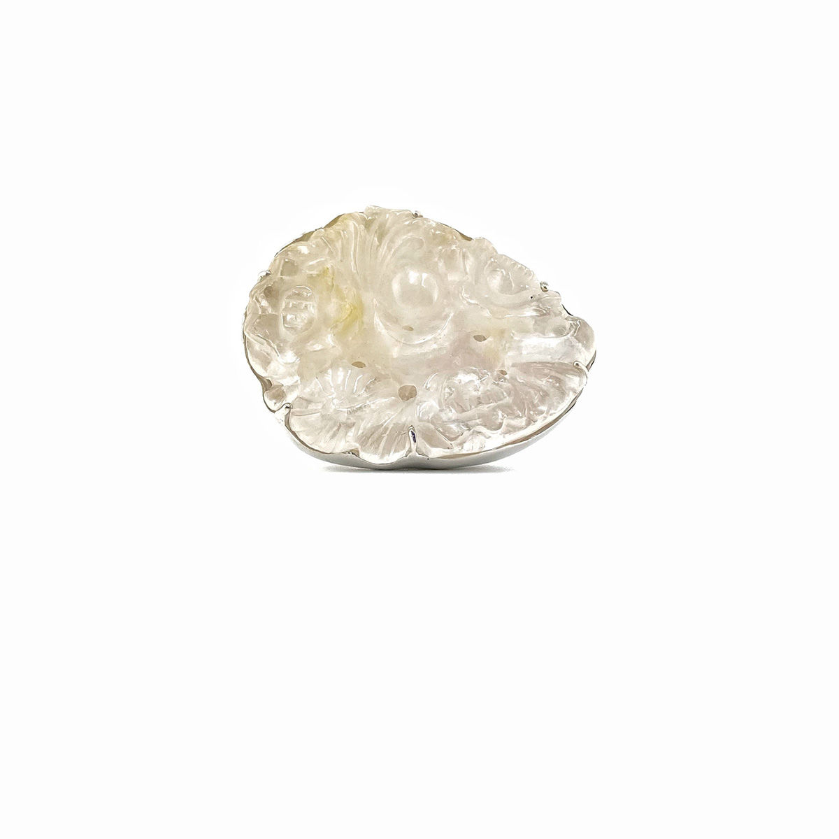 CHARMING ORIENT LOTUS topaz silver ring