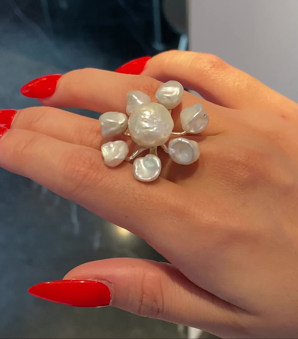 Thumbnail: MIA keshi pearl & pearl - silver ring