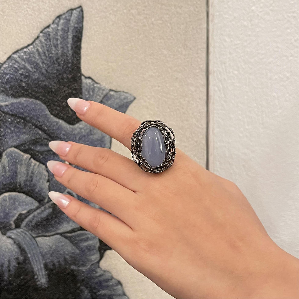 Thumbnail: MAUREEN chalcedony silver ring