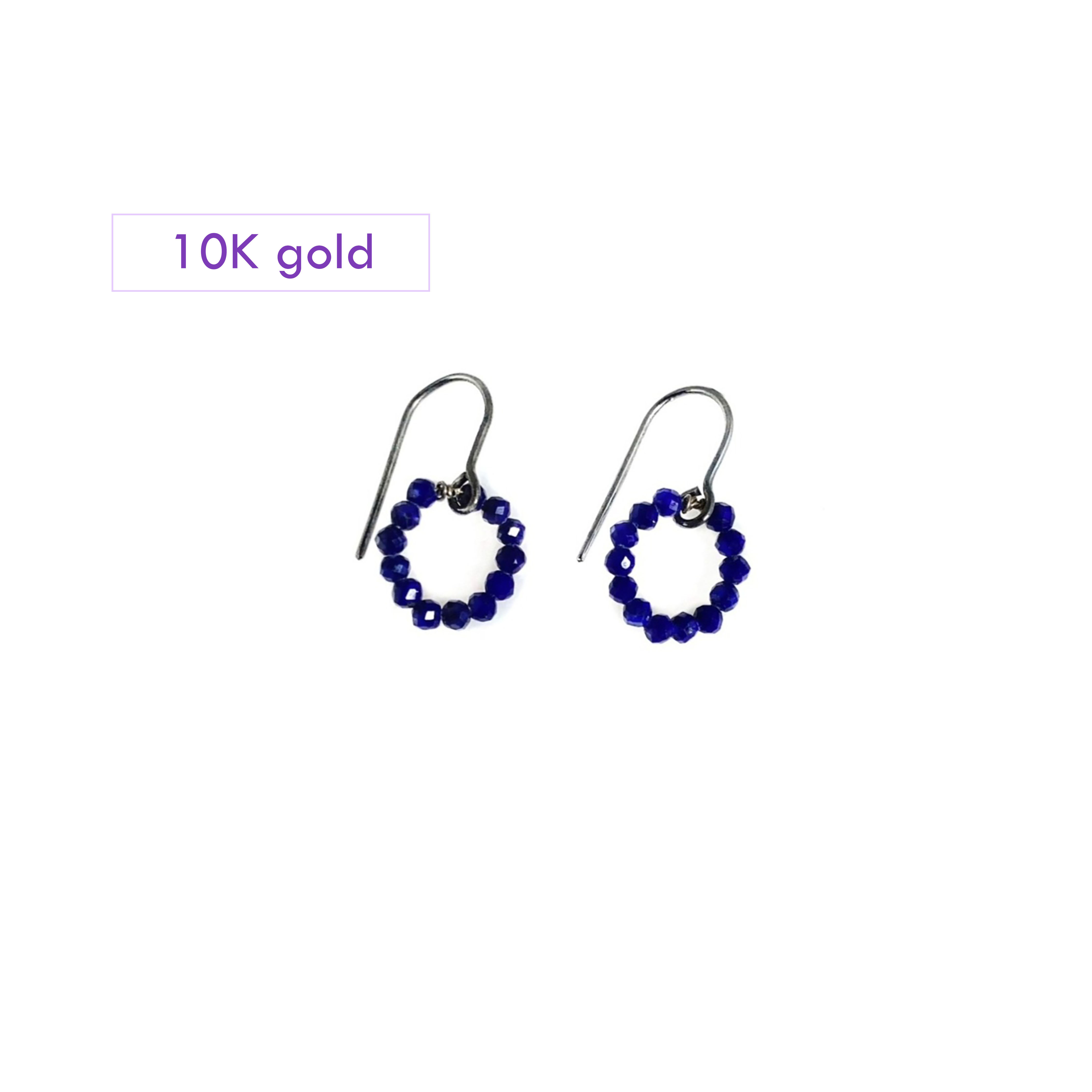 LOOP TINY lapis lazuli 10K gold earrings