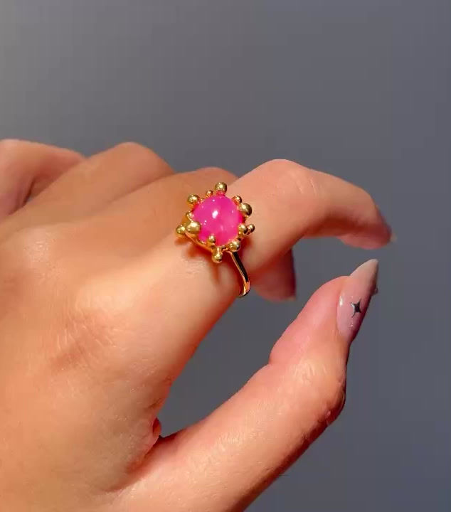 Thumbnail: ALICIA pink sapphire small silver ring