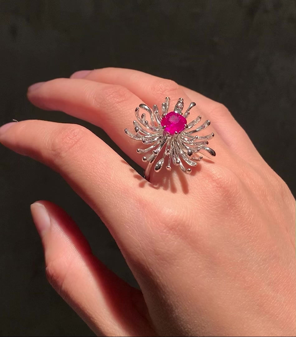 Thumbnail: CHRYSANTH ruby 18K white gold ring