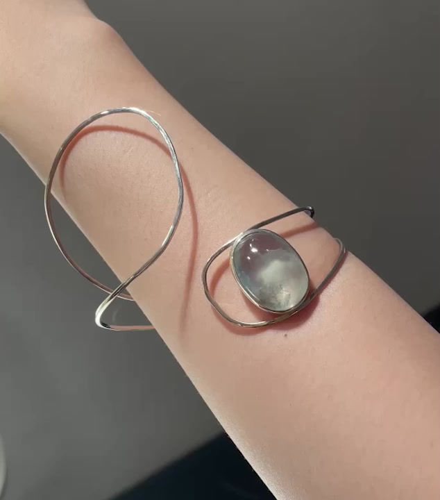 Thumbnail: LULU  prehnite silver cuff