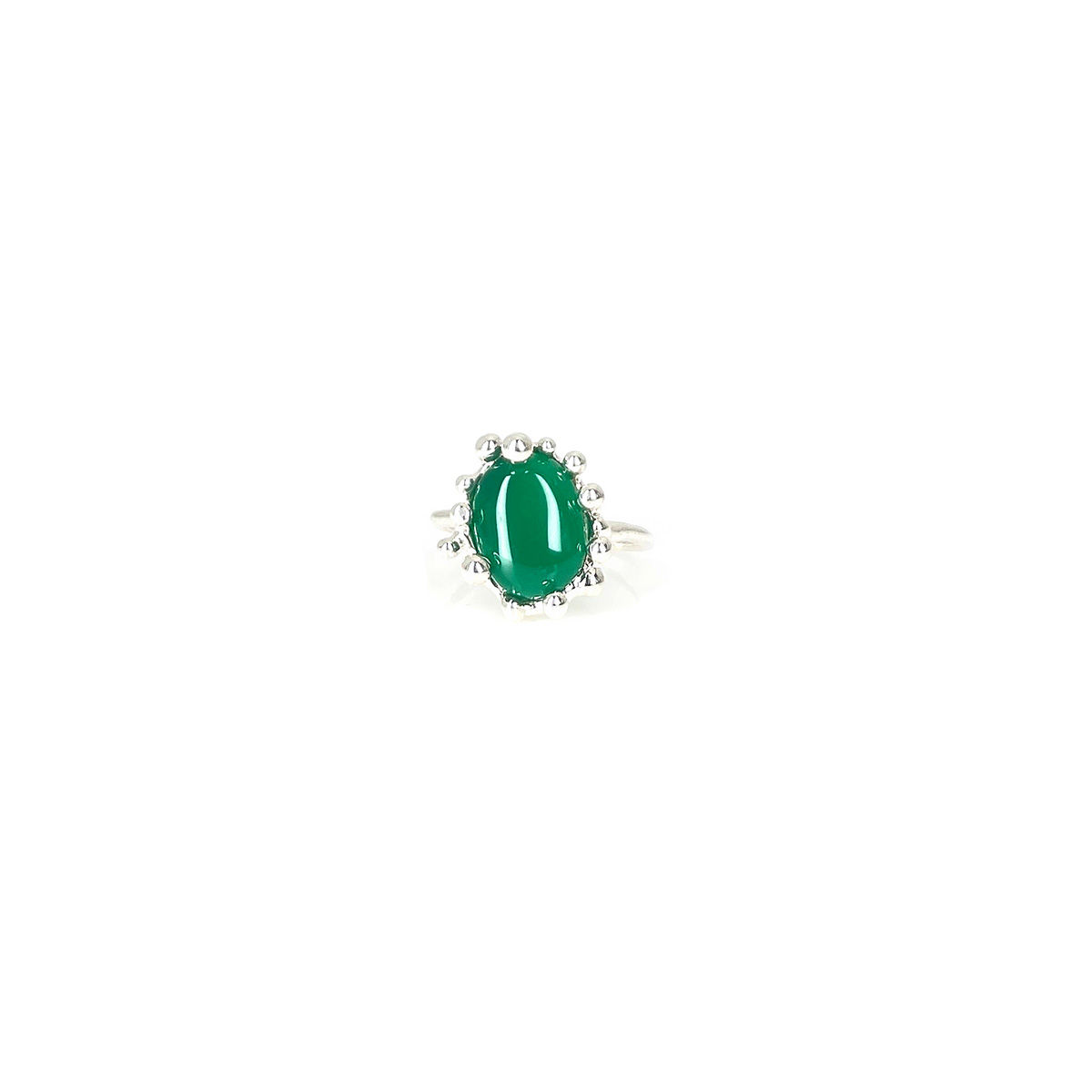 ALICIA green onyx silver ring