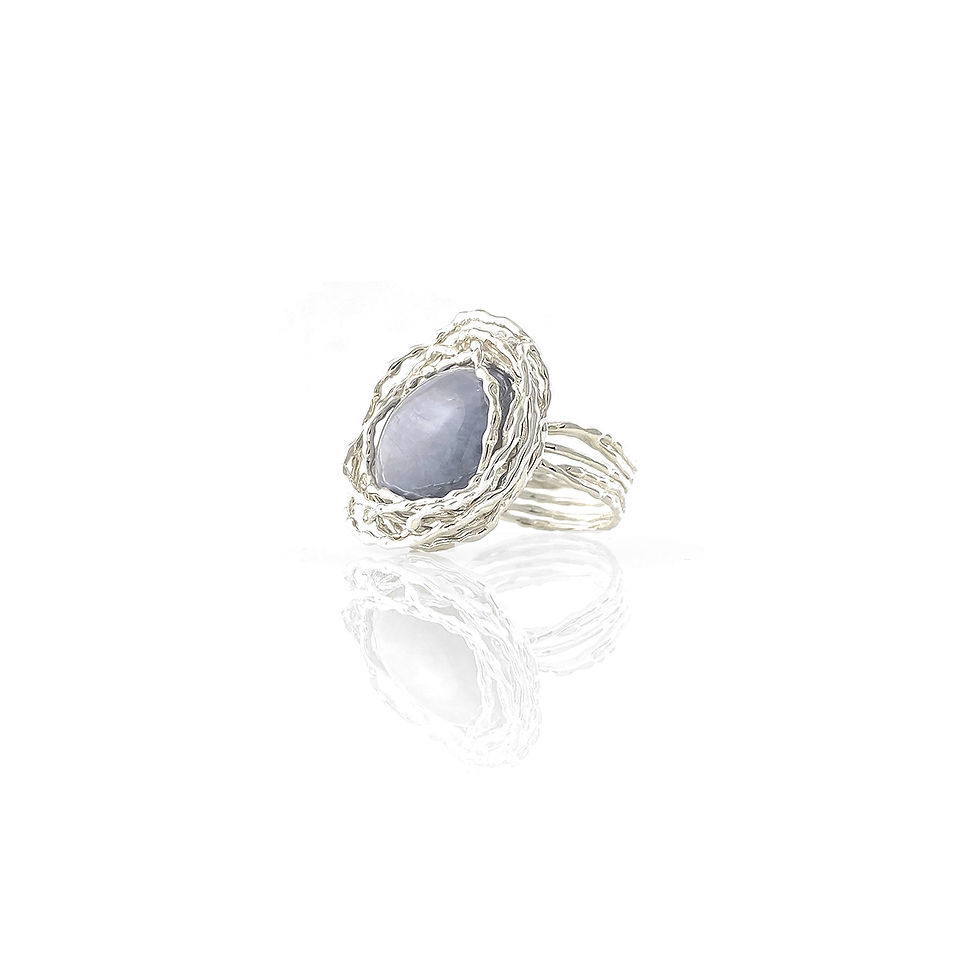 MAUREEN gray sapphire silver ring