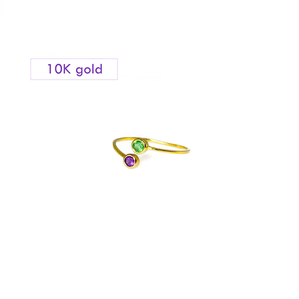 LITI 2V amethyst & tsavorite - 10K gold ring