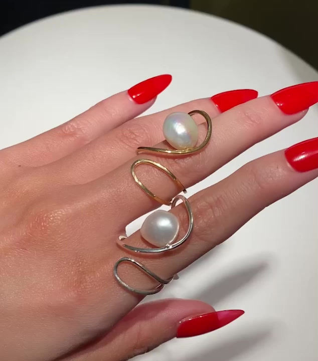 Thumbnail: LULU  pearl silver ring