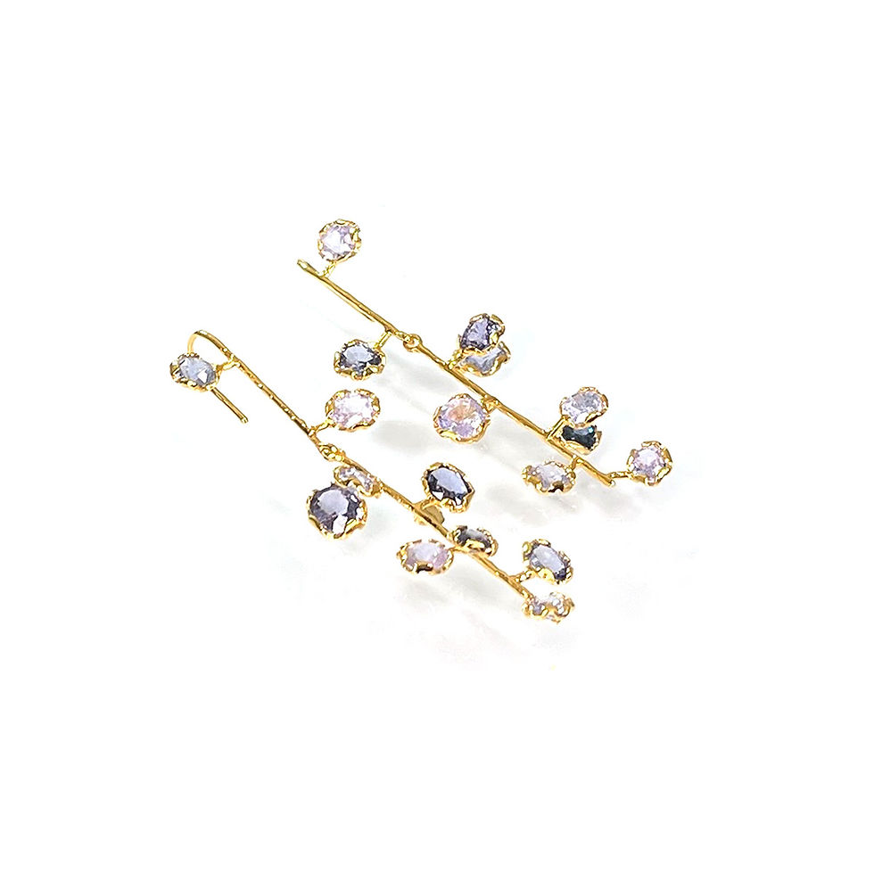 Thumbnail: DI DI blue spinel 10K gold earrings