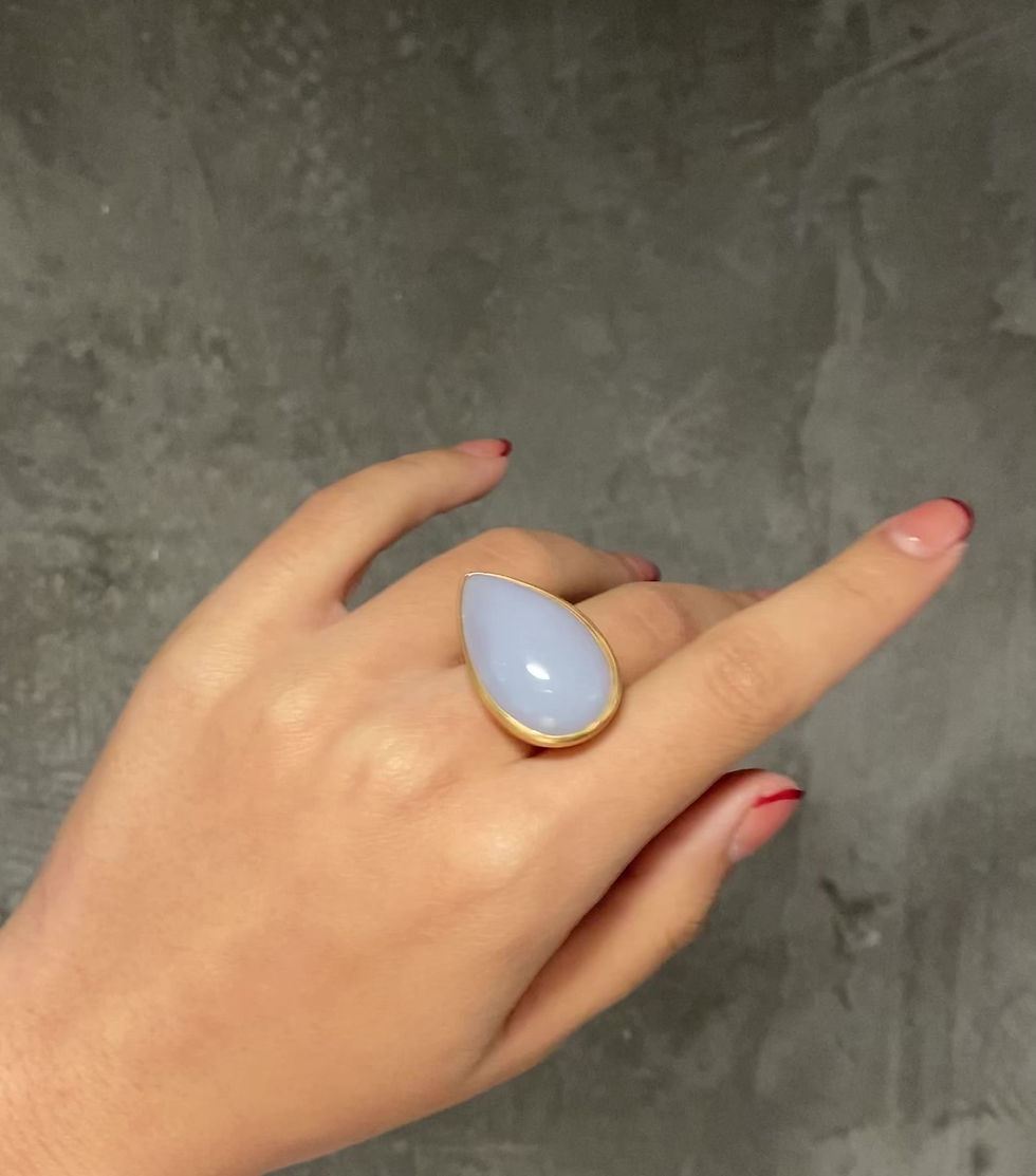 Thumbnail: AVA drop chalcedony silver statement ring
