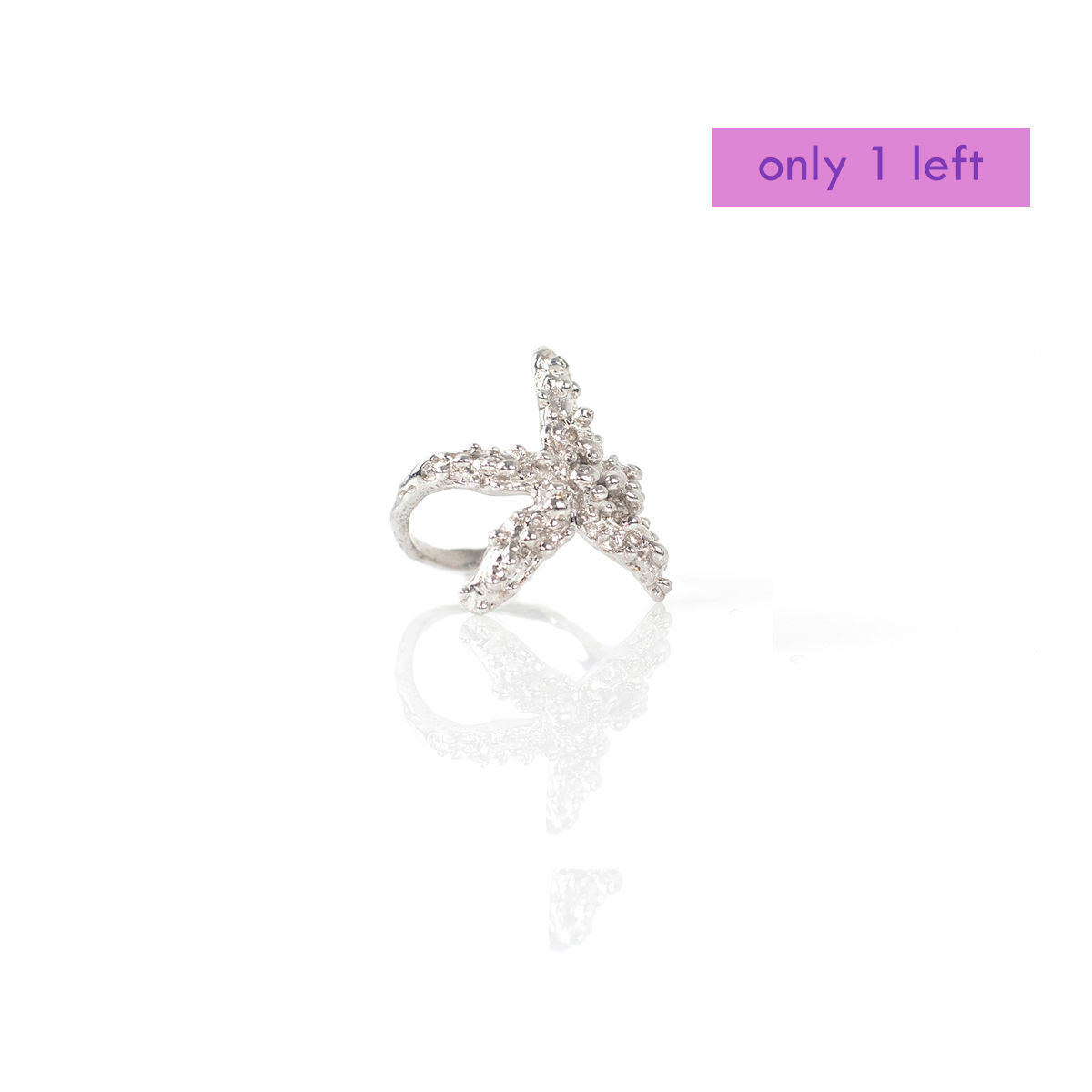 STARFISH  silver ring with diamond