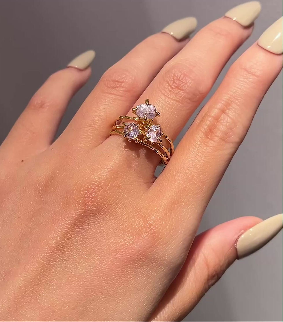 Thumbnail: FILIPA 3V violet spinel 10K gold ring
