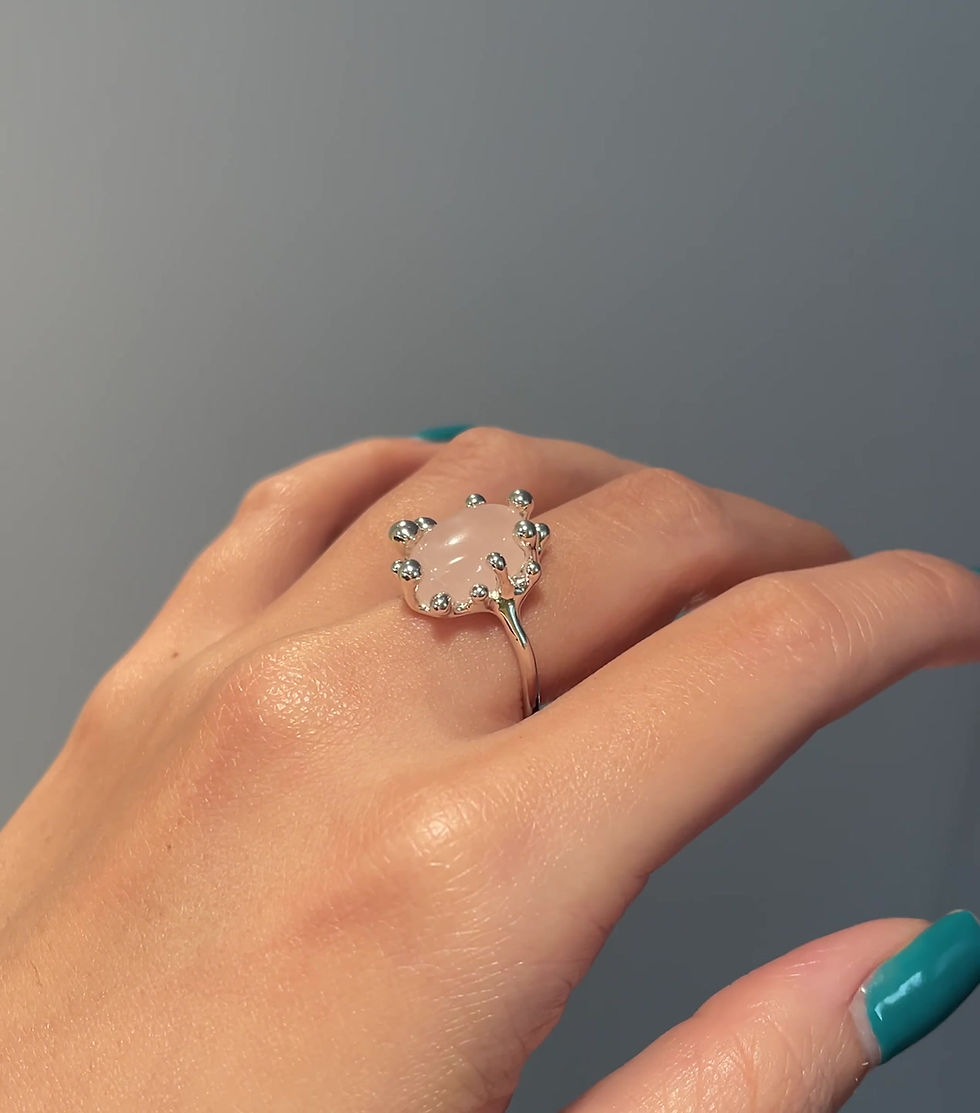 Thumbnail: ALICIA rose quartz silver ring