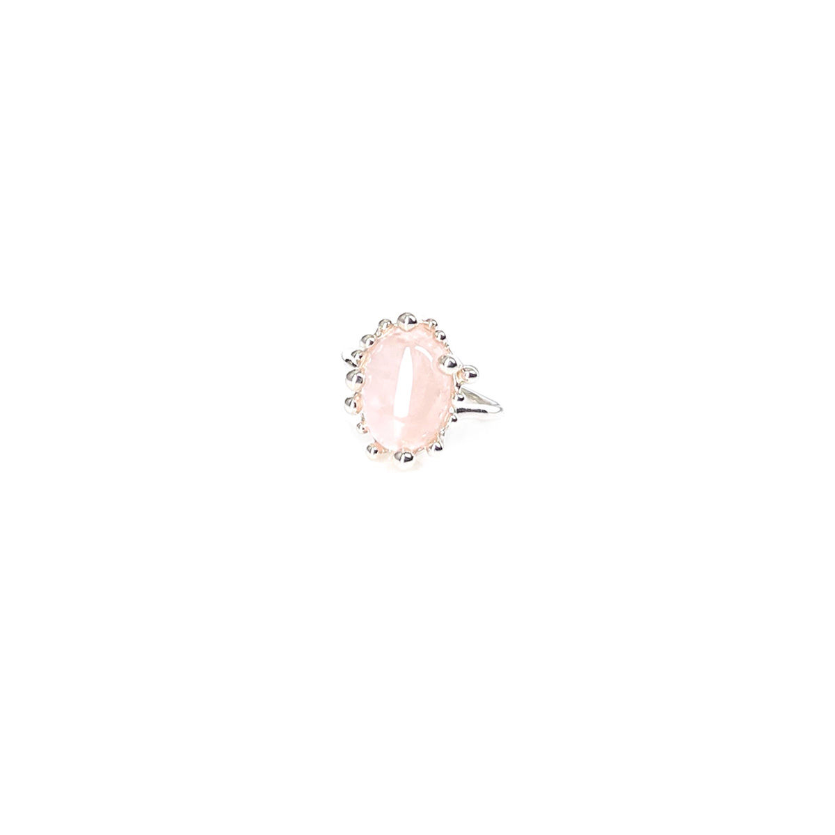 ALICIA rose quartz silver ring