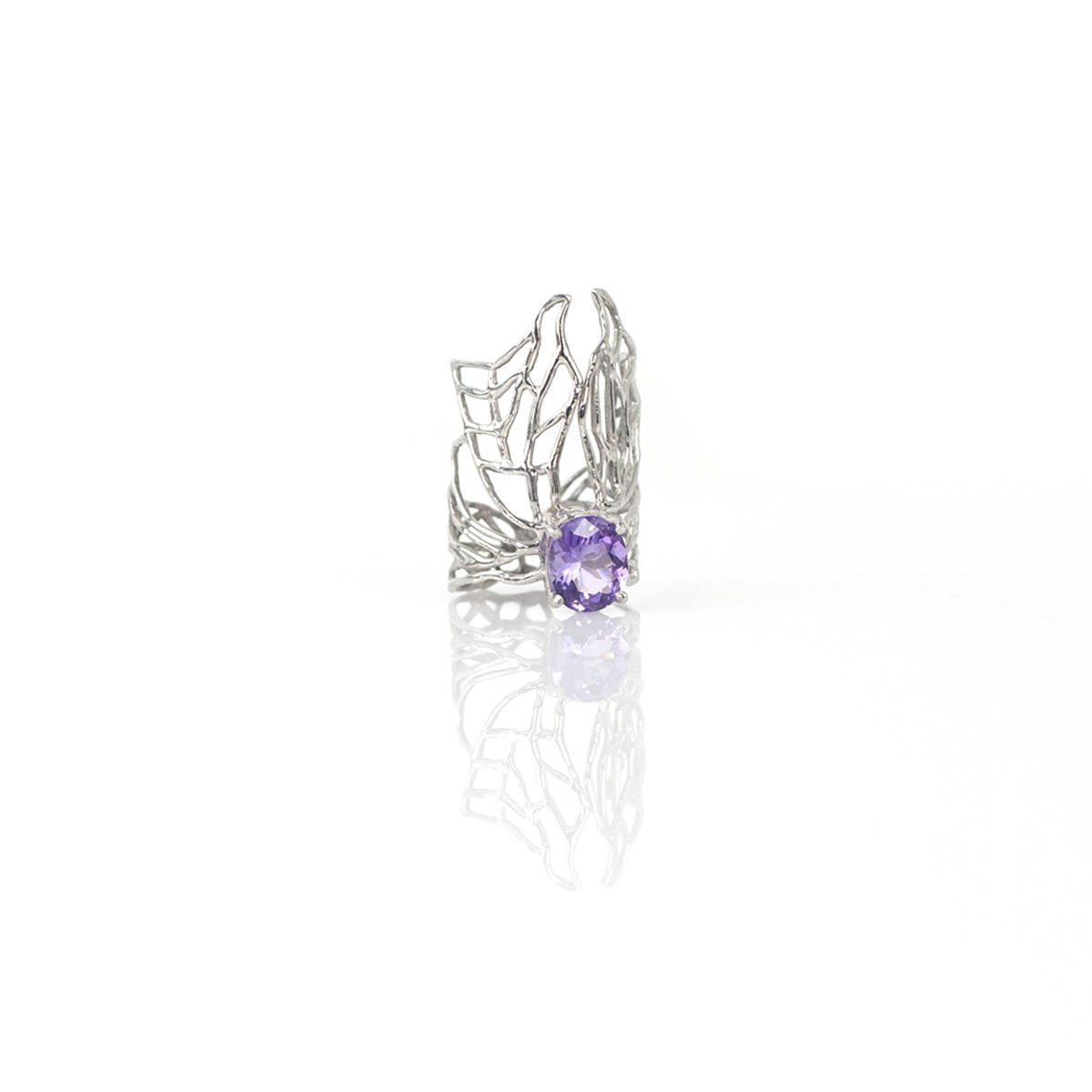MARIPOSA amethyst silver ring