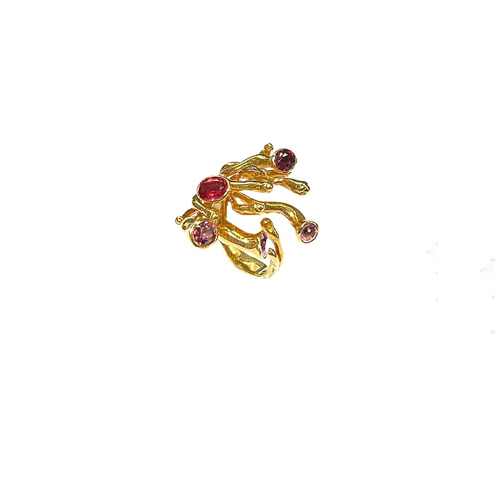 LILY OF THE SEA red spinel & pink tourmaline - 10K gold ring