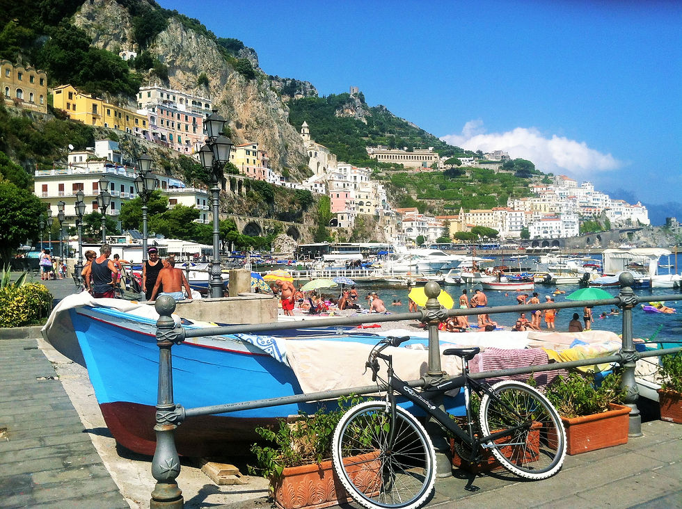 Beach in town of Amalfi