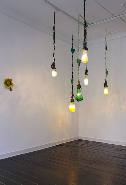 Mette Vangsgaard, Handblown glass, ceramics, led light wire