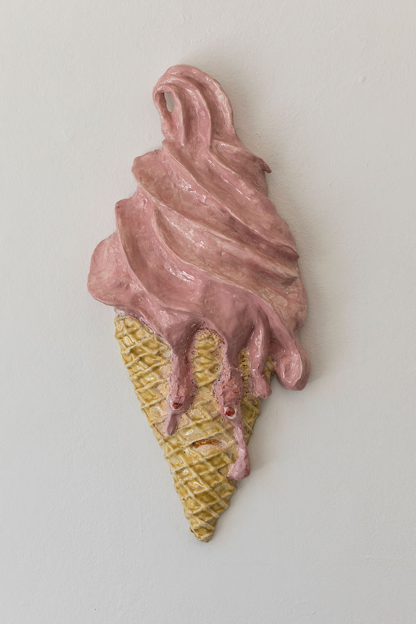 soft ice, glazed ceramics, wall pieces, modern art. female artist mette vangsgaard