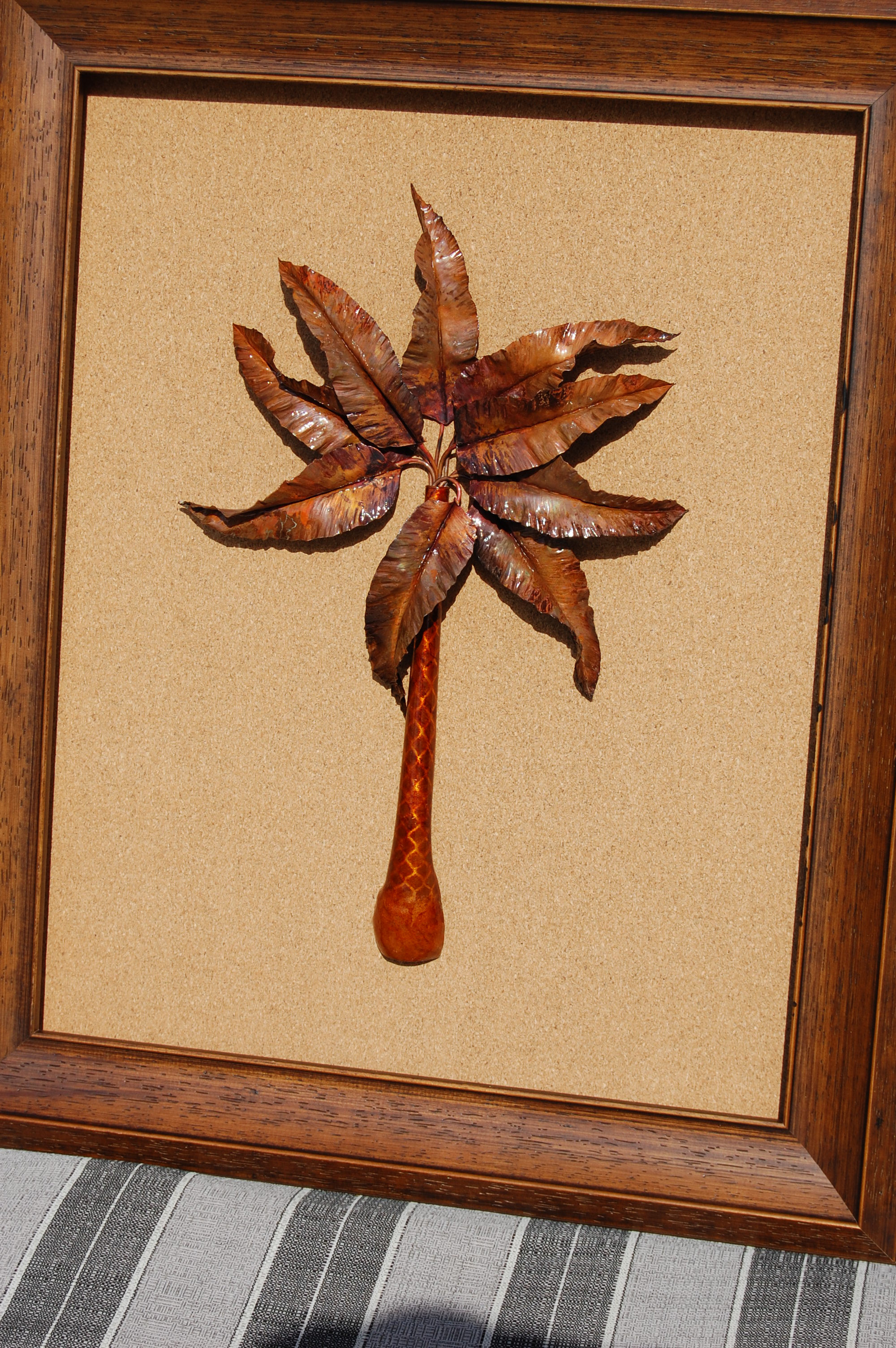 Copper Palm Tree Framed Wall Art