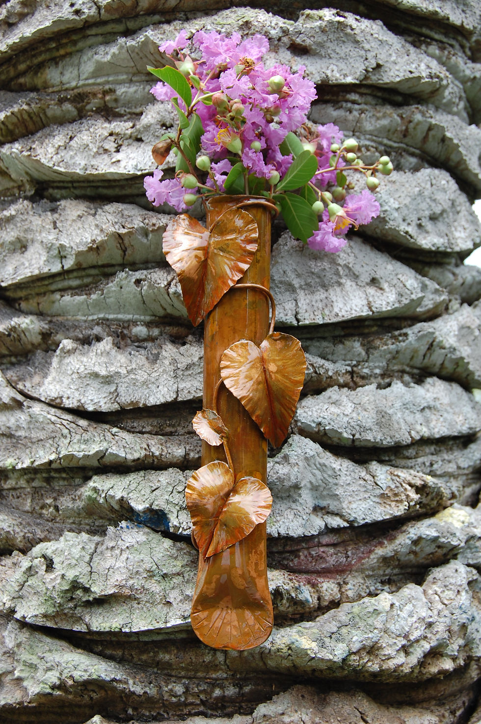 Copper Ivy Bud Vase
