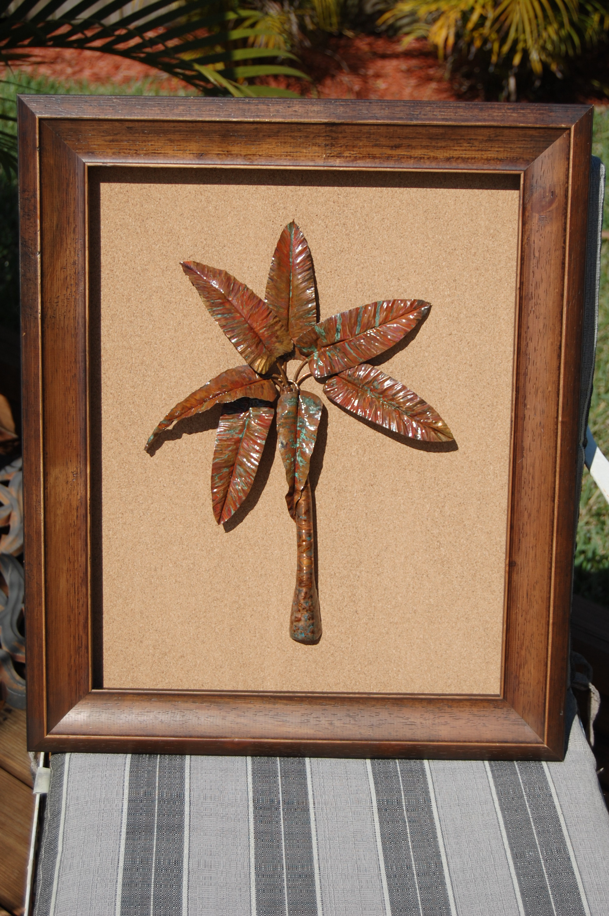 Copper Palm Tree Framed Wall Art