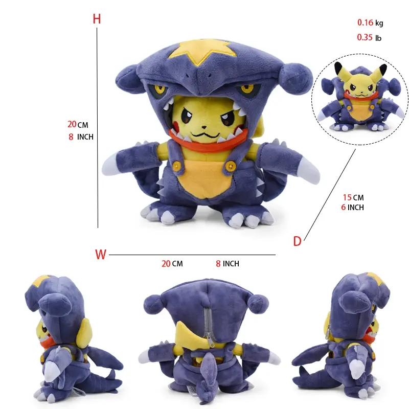 Miniatura: Pikachu plush dressed as Eevee Charizard Lucario 20-30CM