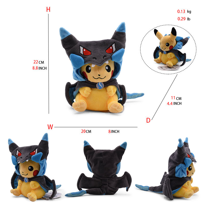Miniatura: Pikachu plush dressed as Eevee Charizard Lucario 20-30CM