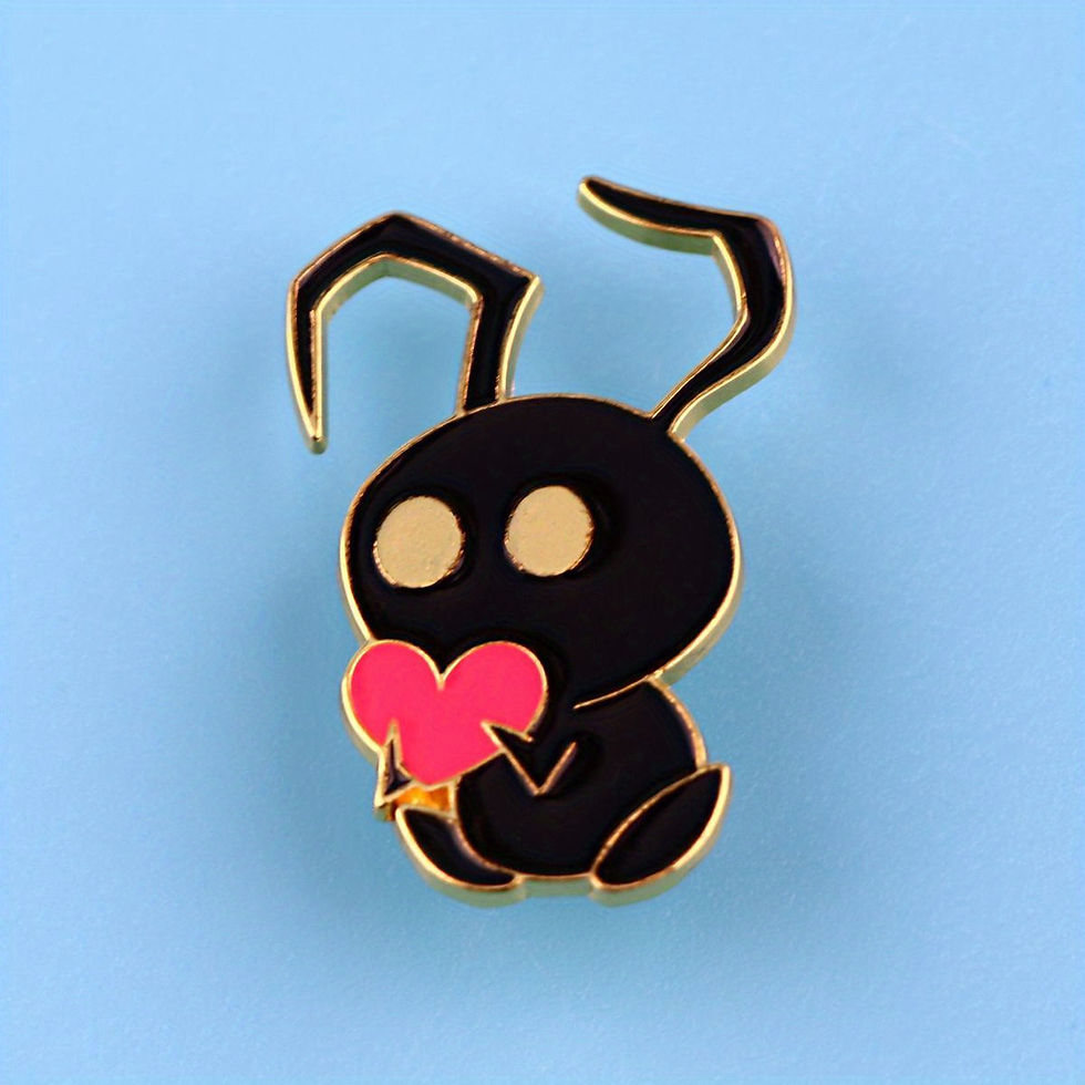 Thumbnail: Kingdom Hearts Inspired Black Antenna Heart Metalic Enamel Pin