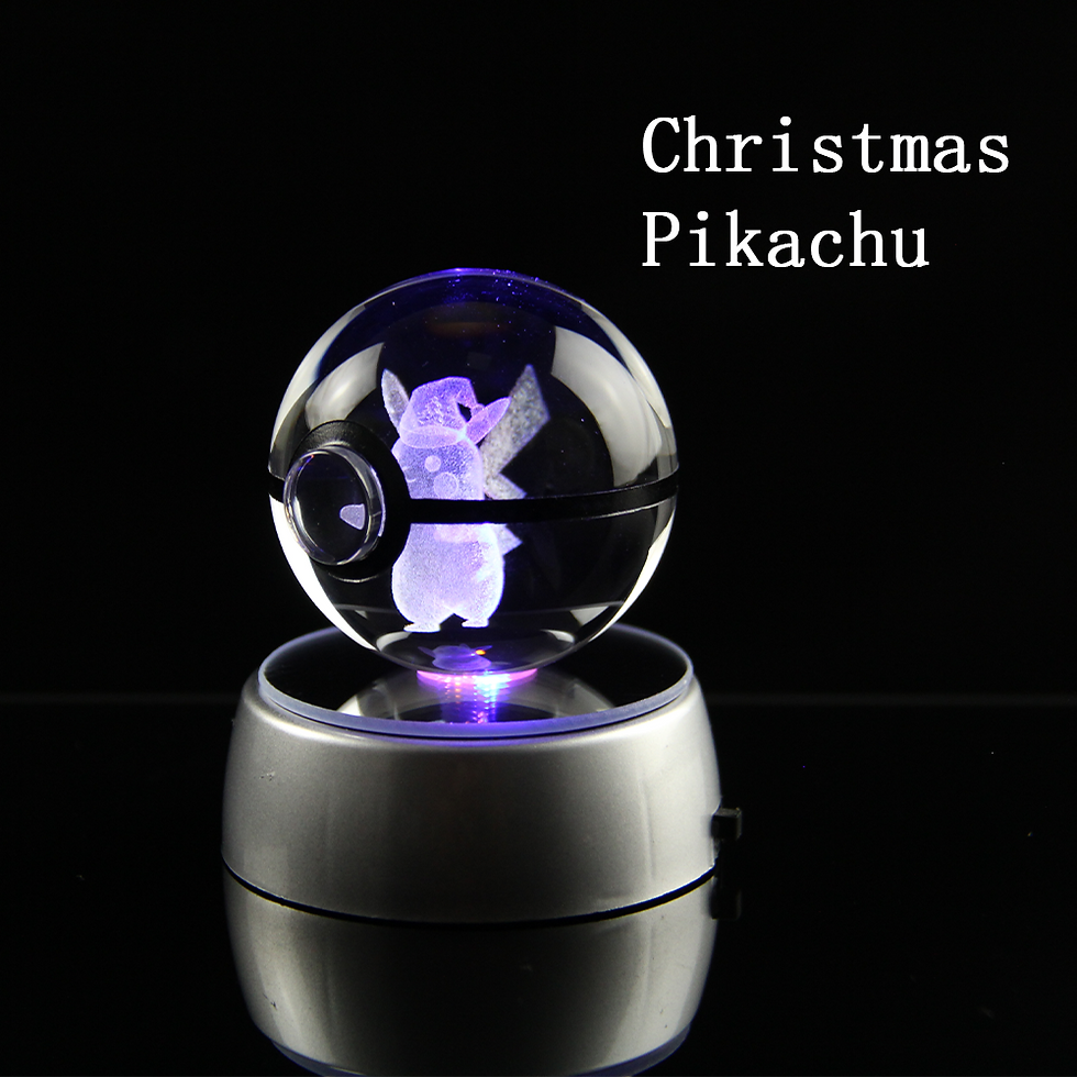 Thumbnail: Pokemon 3D Crystal Ball Figure Engraving Pikachu Charizard Gengar With LED