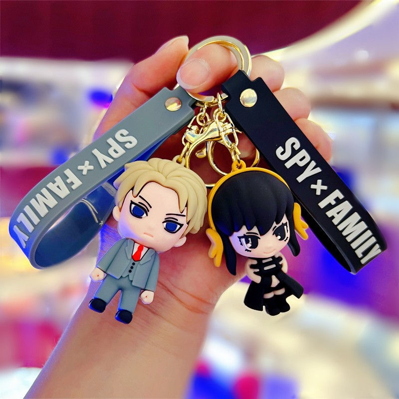 Thumbnail: Anime Spy X Family Keychain PVC Cartoon Key Chain Loid Forger Anya Forger Yor Fo