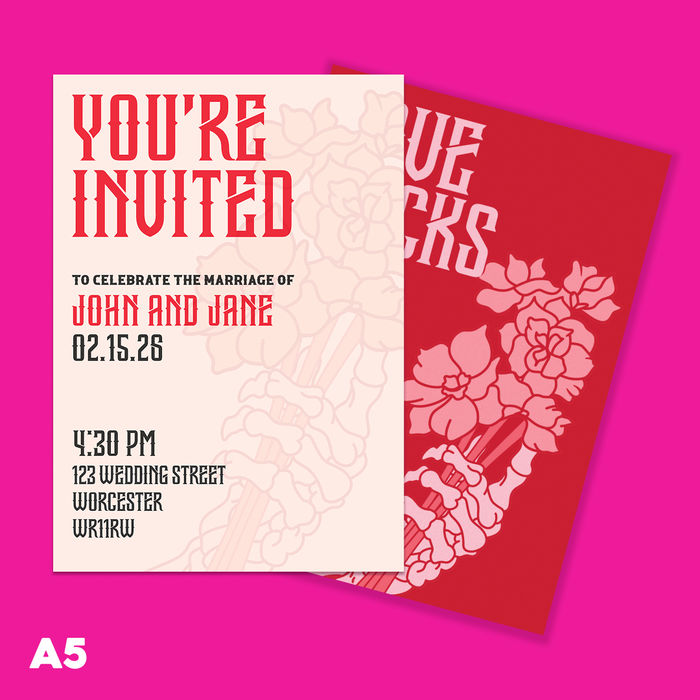 On the Bone - Alternative Wedding invitation- Say Yes Design