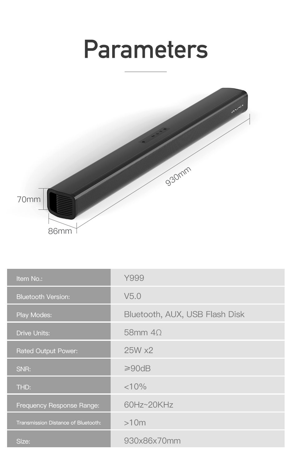 Thumbnail: AWEI Y999 Bluetooth-TV Teatër në shtëpi