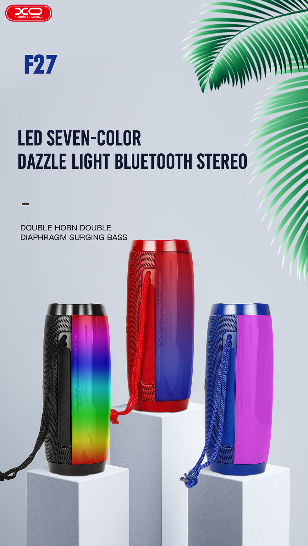 Thumbnail: XO F27 Speaker Portable Wireless Blue tooth Speaker