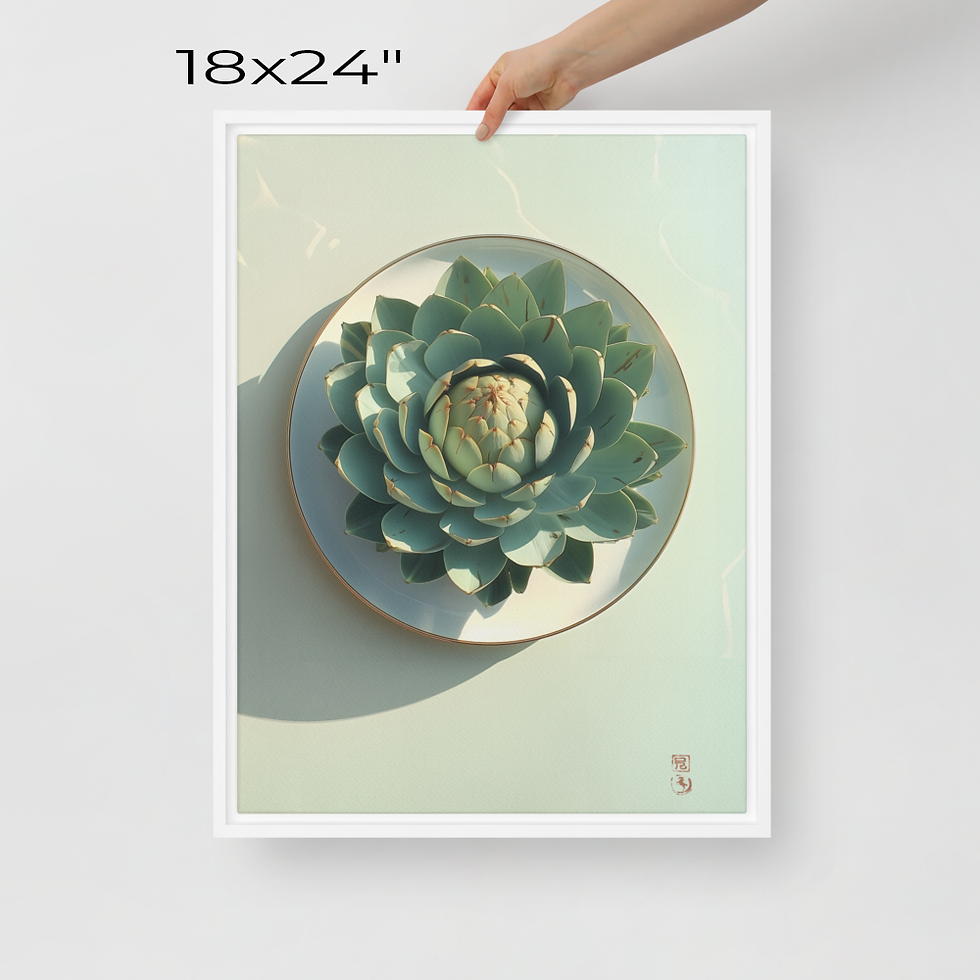 Thumbnail: Framed Canvas Ready to Hang "ARTICHOKE" One of the food art series by Ricky D.