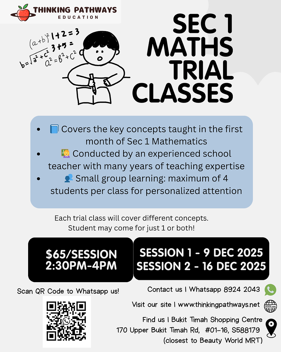 Building Strong Foundations: Why Sec 1 Maths Matters More Than You Think