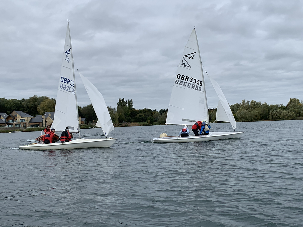 Fran and Hazel battering down wind.