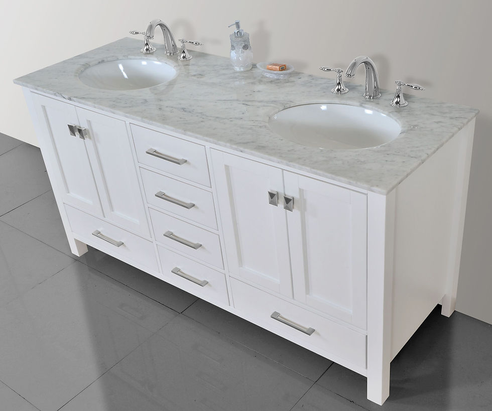Thumbnail: 72" Malibu Pure White Double Sink Vanity